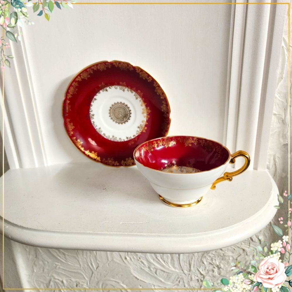 Very rare vintage Stanley fine bone china, Blood Red edition, England